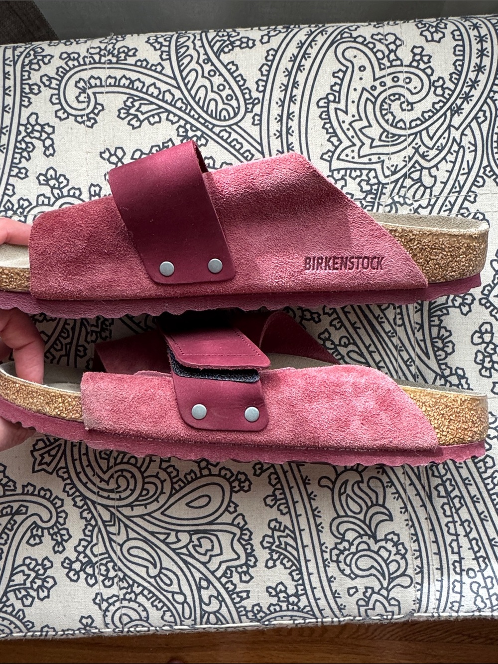 Birkenstock Women’s Tokyo Suede Slide Sandals in Burgundy - Picture 2 of 4